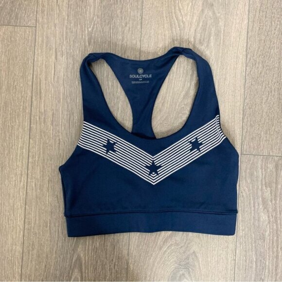 Soul by Soulcycle Sports Bra Tank Top Cropped Stars and Stripes Blue Small - Picture 4 of 12